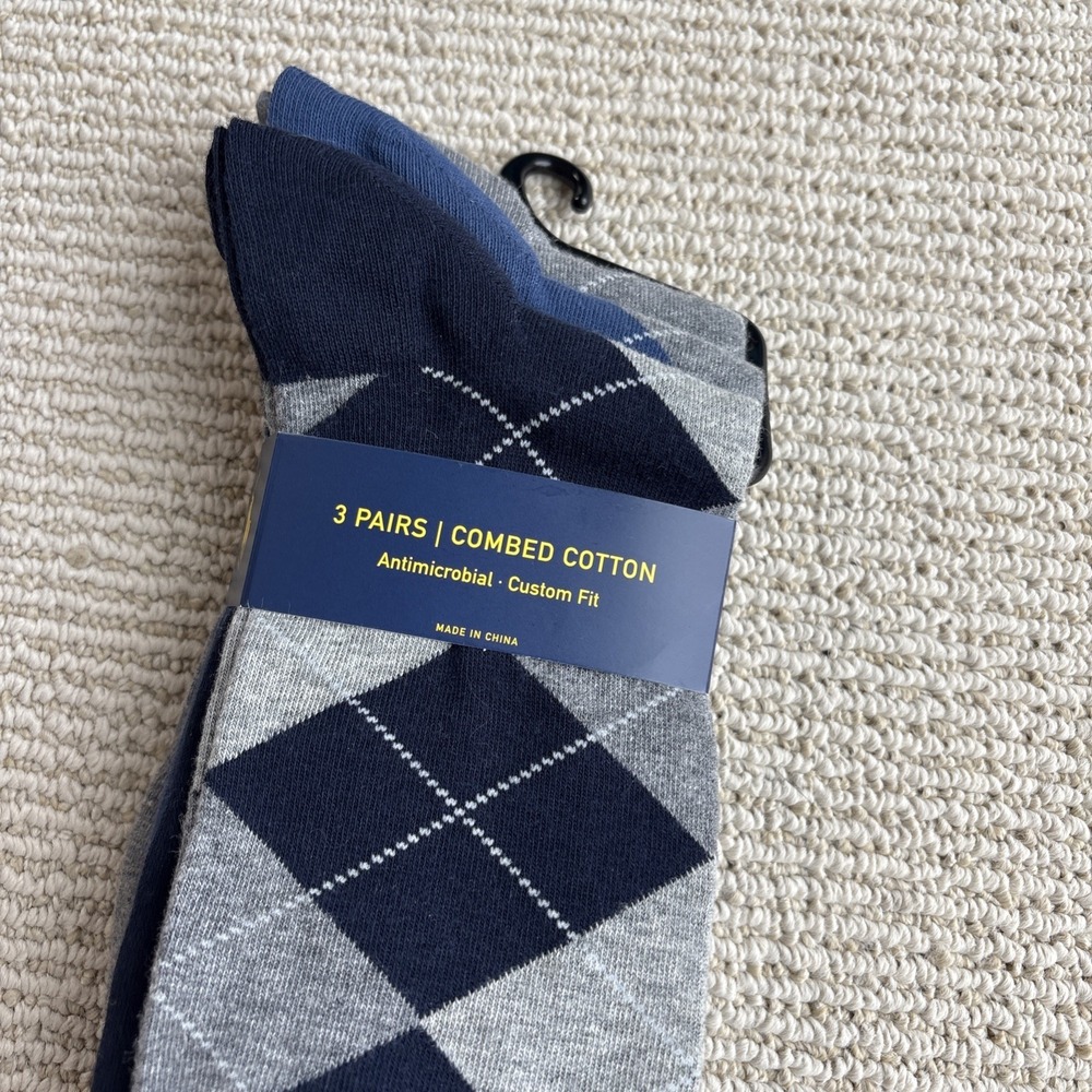POLO Ralph Lauren 3 Pairs Combed Cotton Custom Fit US Men Socks 13-16 NEW - Picture 3 of 9